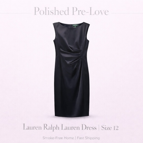 Ralph Lauren Dresses & Skirts - Lauren Ralph Lauren Navy Sleeveless Sheath Dress Size 12 Classic Work